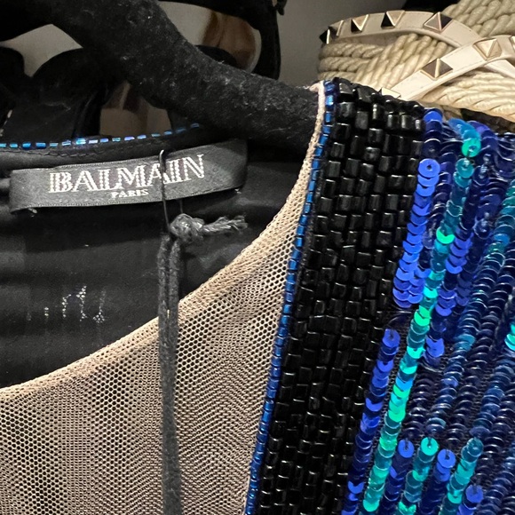 Balmain Vibrant Sequin Dress in Pink, Blue, and Gold - Picture 4 of 10